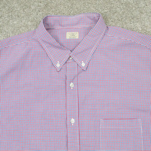J. Crew Shirt Mens XL,  17-17 1/2 Red/Blue Checkered 2 Ply 100% Cotton L/S - Picture 5 of 12
